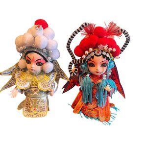 Chinese Beijing Peking Opera Characters Silk Dolls Folk Features Handmade Crafts